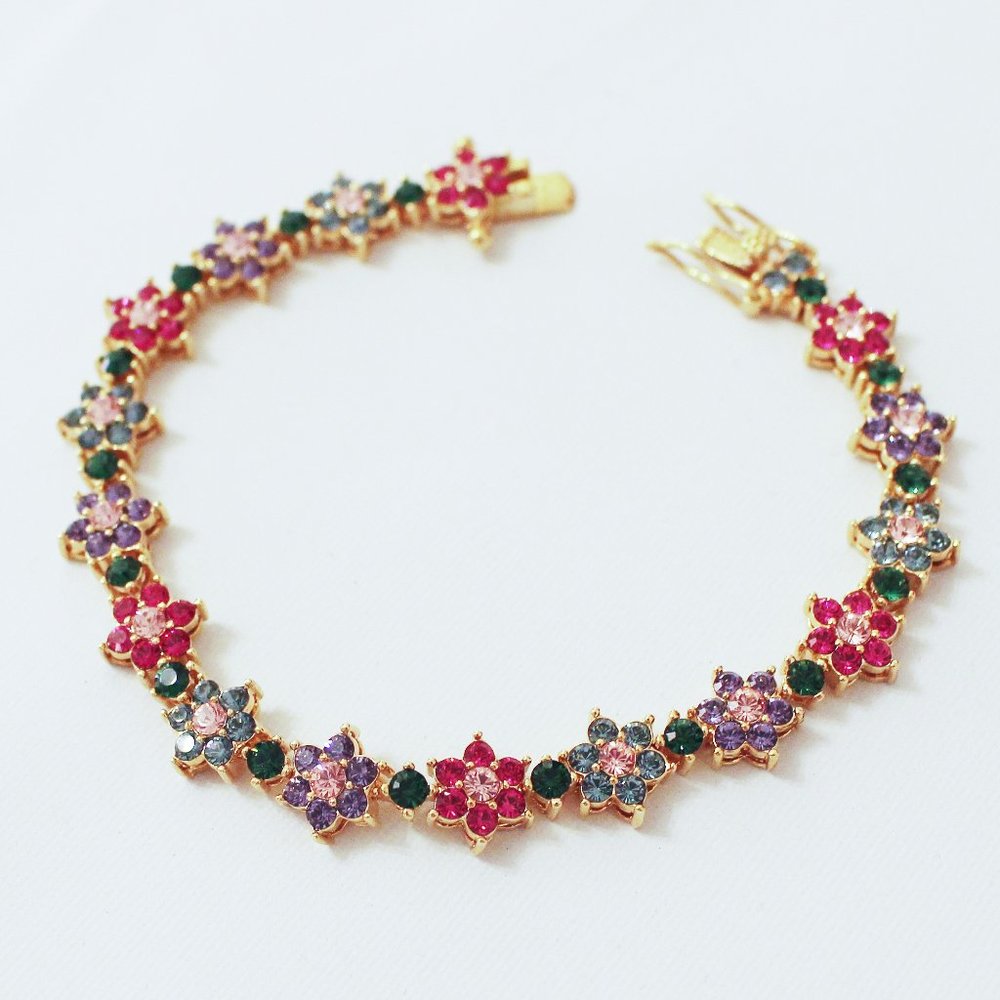 Joan Rivers Crystal Flower Line Bracelet